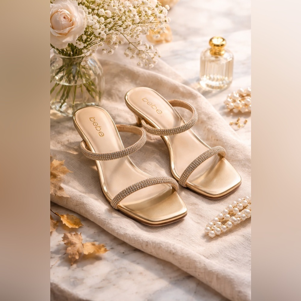 Bebe stiletto sandals Dazzle up your party